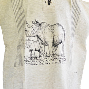 Handmade cotton shirt (Rhino with Grey lines, light colour)