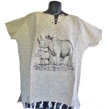Load image into Gallery viewer, Handmade cotton shirt (Rhino with Grey lines)