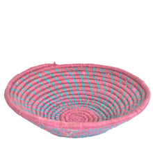 Load image into Gallery viewer, Hand-woven African Basket/Wall art -LARGE- Spiral Blue Red