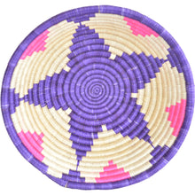 Load image into Gallery viewer, Hand-woven African Basket/Wall art -LARGE- White Purple Pink