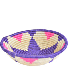 Load image into Gallery viewer, Hand-woven African Basket/Wall art -LARGE- White Purple Pink