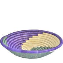 Load image into Gallery viewer, Hand-woven African Basket/Wall art -LARGE- White Purple Teal