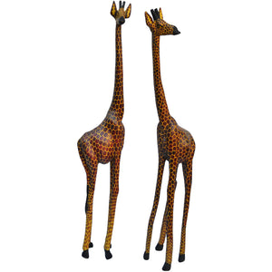 Hand carved XLarge Giraffe Statue-Hard Wood-Fairtrade-Kenya
