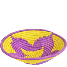 Load image into Gallery viewer, Hand-woven African Basket/Wall art -LARGE- Yellow Purple
