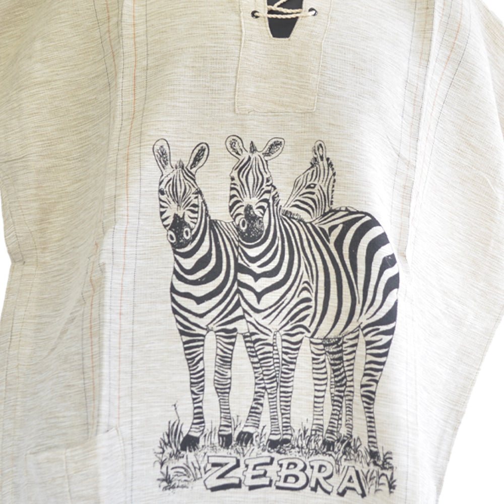 Handmade cotton shirt (Zebra with thin lines)