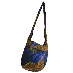 Hobo Bag Cross Body Bag- African print (Blue/Brown)