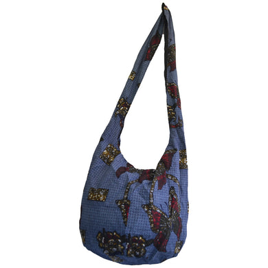 Hobo Bag Cross Body Bag- African print (Blue/Butterfly)