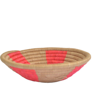 Woven African Basket/Wall art -MEDIUM- Red Brown