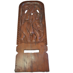 Wooden Hand curved African Chair, Star gazing chair- Giraffe and Elephant curving- Medium Size