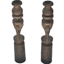 Load image into Gallery viewer, Rare Ebony Wood Candle Holder-Pair-Fairtrade-Kenya-28CM