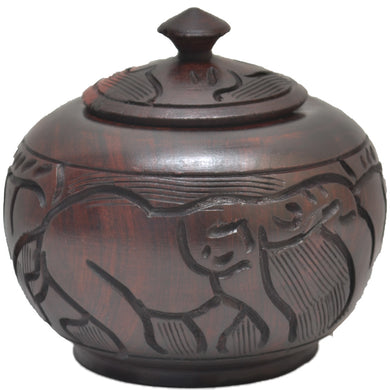 Ebony wood  pot with lid
